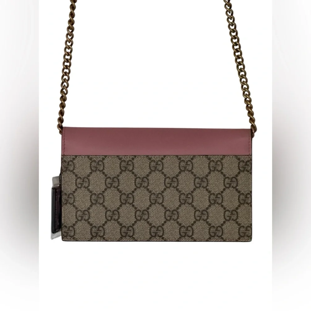 Gucci GG Supreme Pearl Peony WalletOn Chain. PRISTINE - Picture 3 of 16